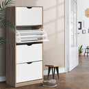 Shoe Rack Cabinet 60 Pairs 4 - tier White Elen