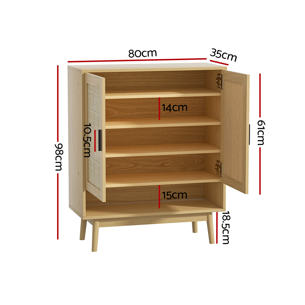 Dani Rattan Shoe Cabinet – Wood – 5 Tier