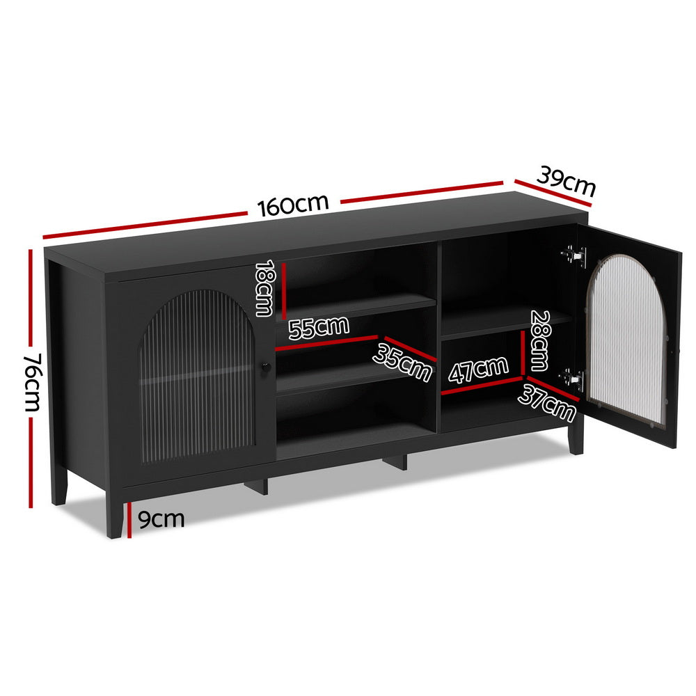 Meridian Buffet Sideboard – Black – 160 cm