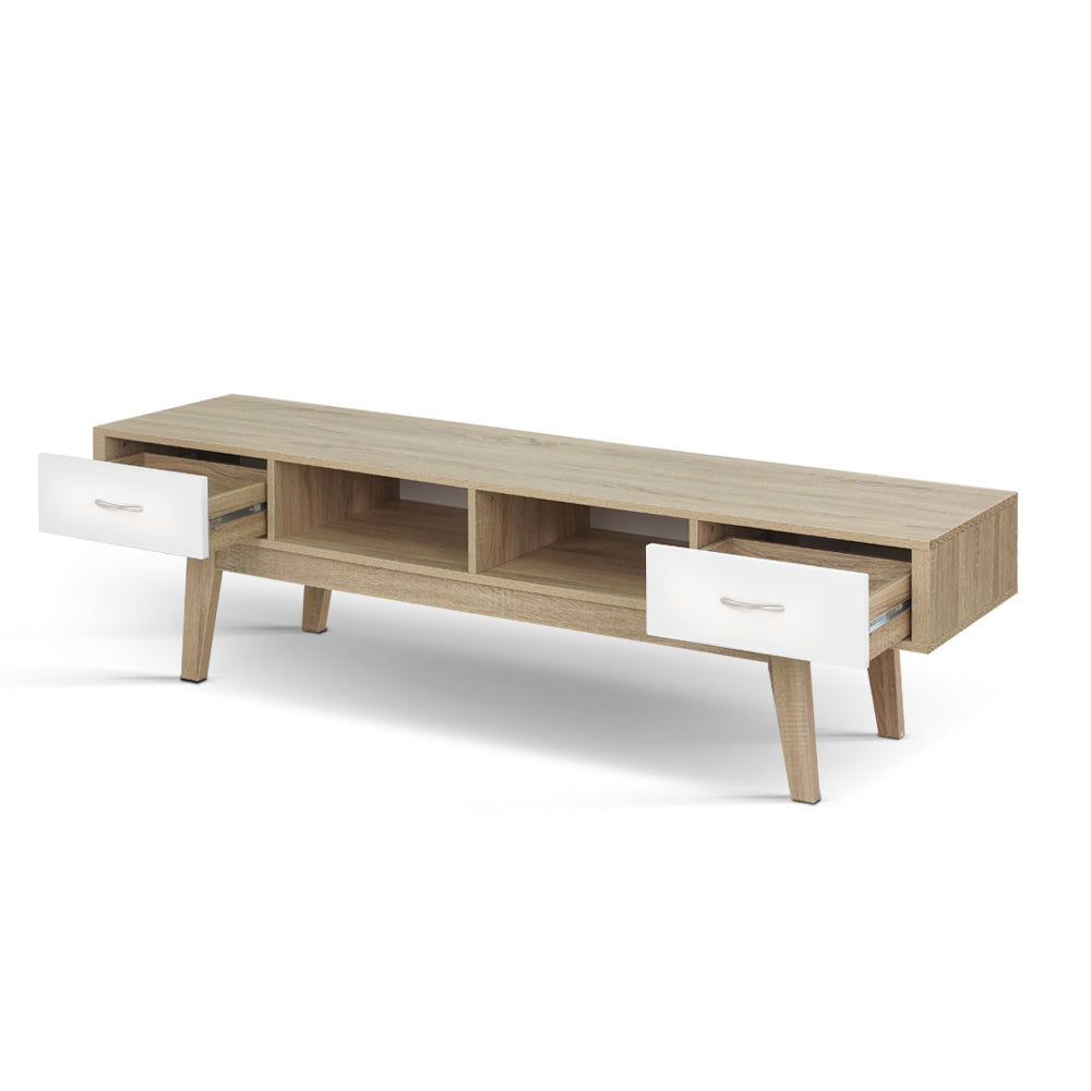 Kiara TV Entertainment Unit – Oak & White – 180 cm