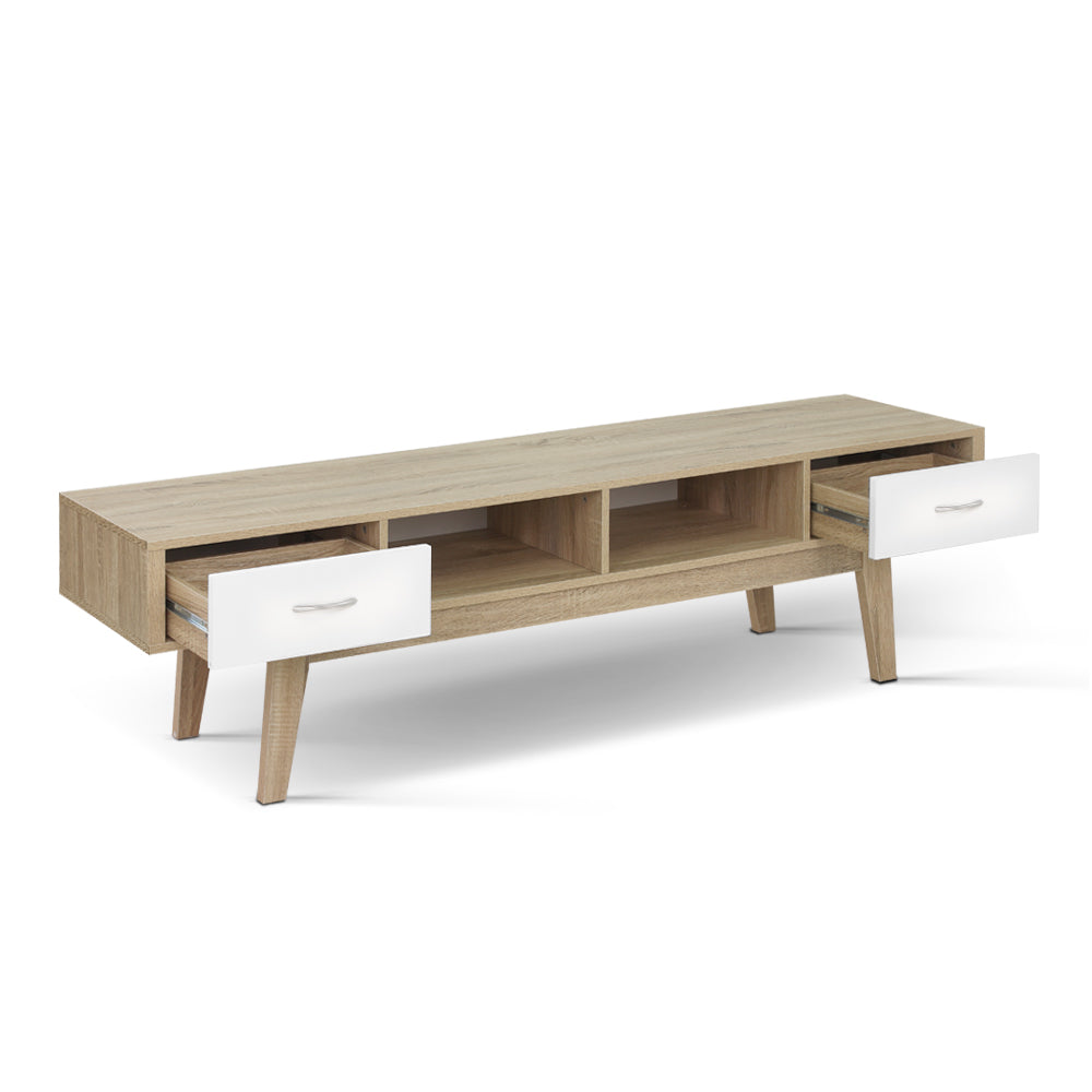 Kiara TV Entertainment Unit – Oak & White – 180 cm
