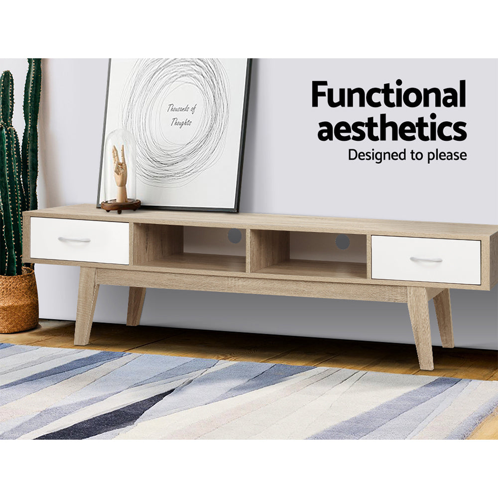Kiara TV Entertainment Unit – Oak & White – 180 cm