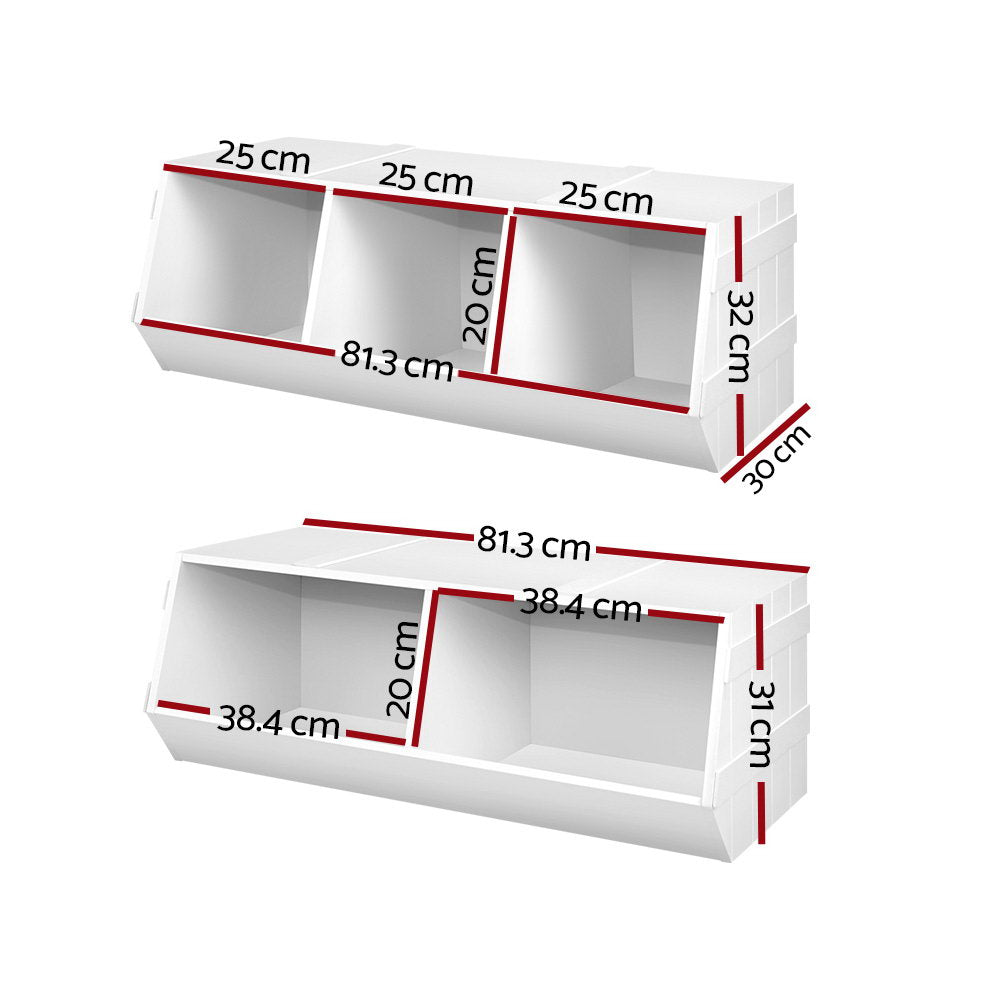 Kaleo Stackable Toy Storage – White