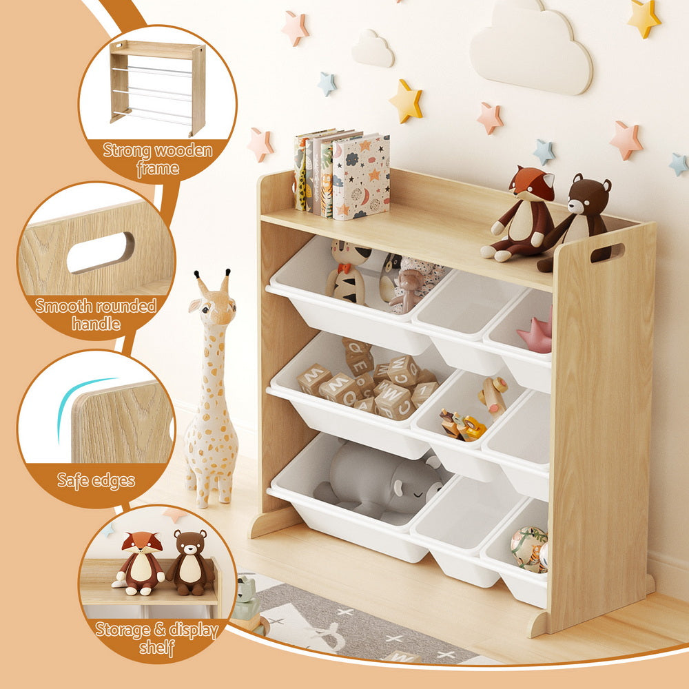 Camden Kids 9-Bin Storage Organiser – Multi – 85 cm