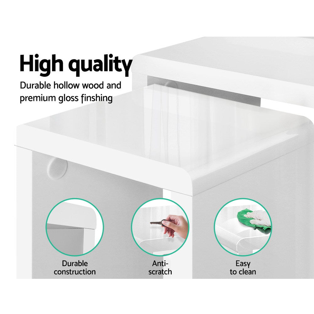 Cortex Nesting Coffee Tables – Glossy White – Set of 3