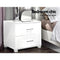 2 Drawer Bedside Table - High Gloss - White