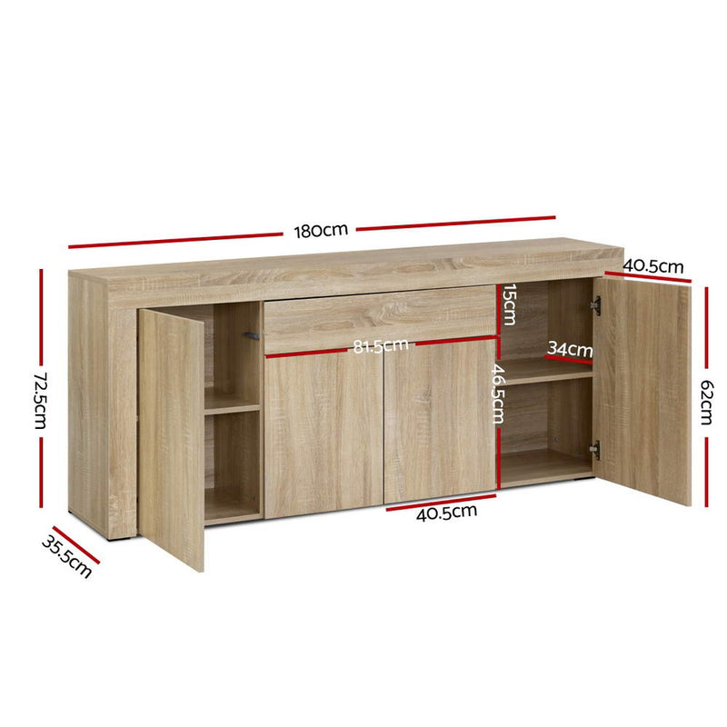 Sideboard Buffet Cabinet – Oak Finish