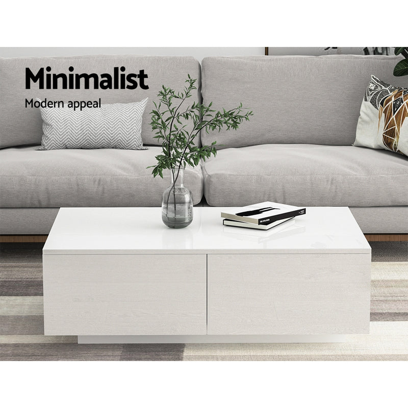 4 Drawers Coffee Table - White