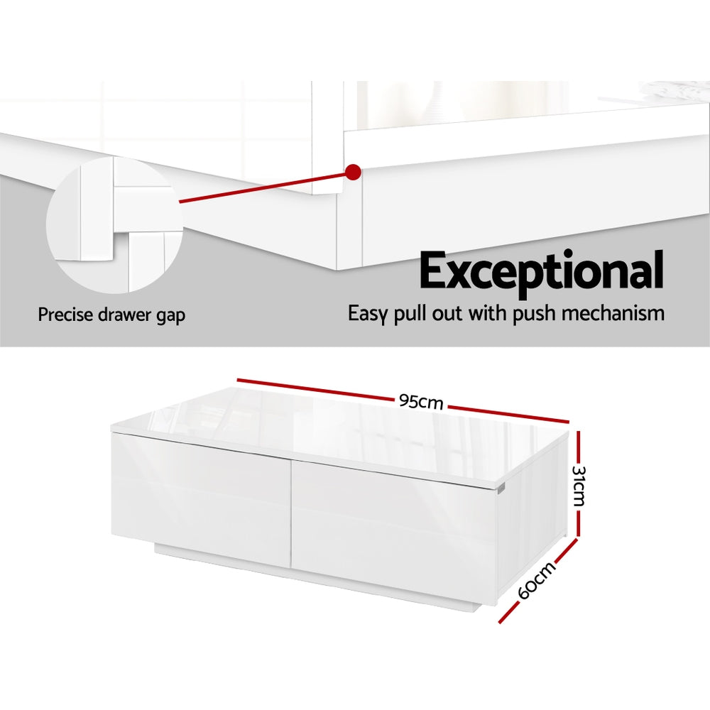 Trevi Coffee Table – White – 95 cm