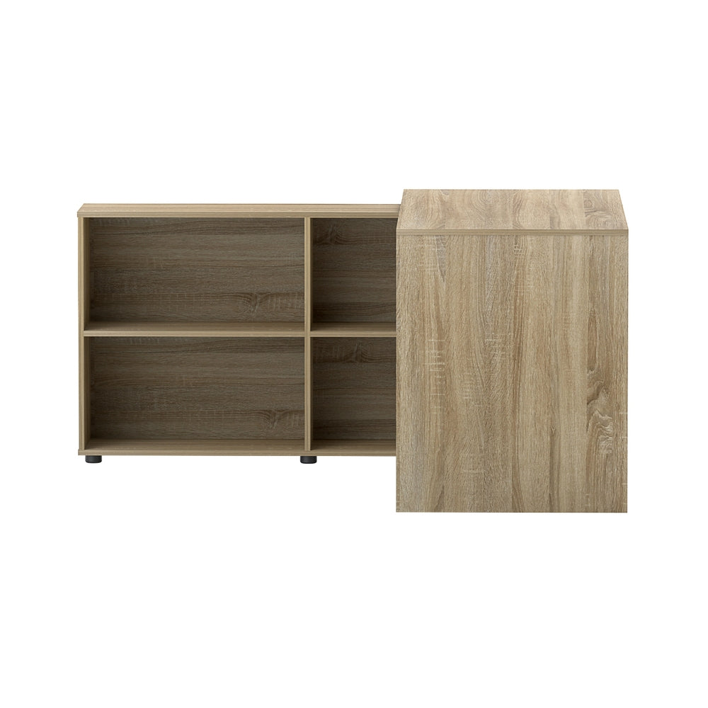 Alban Computer Desk with Bookshelf – Oak – 130 cm