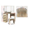 Corner Dressing Table Set – 5 Drawers, Oak with Stool