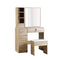 Dressing Table Set – Sliding Mirror & Stool, Oak Diane Style