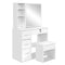 Dressing Table Set – Sliding Mirror & Stool, White Diane Design