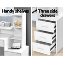 4 Drawer Dressing Table Stool Set - White