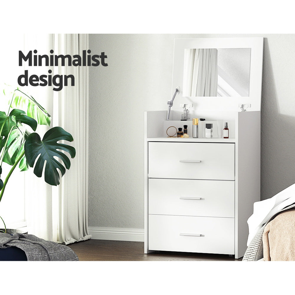 Arlo 2-in-1 Dressing Table with Stool – White – Standard
