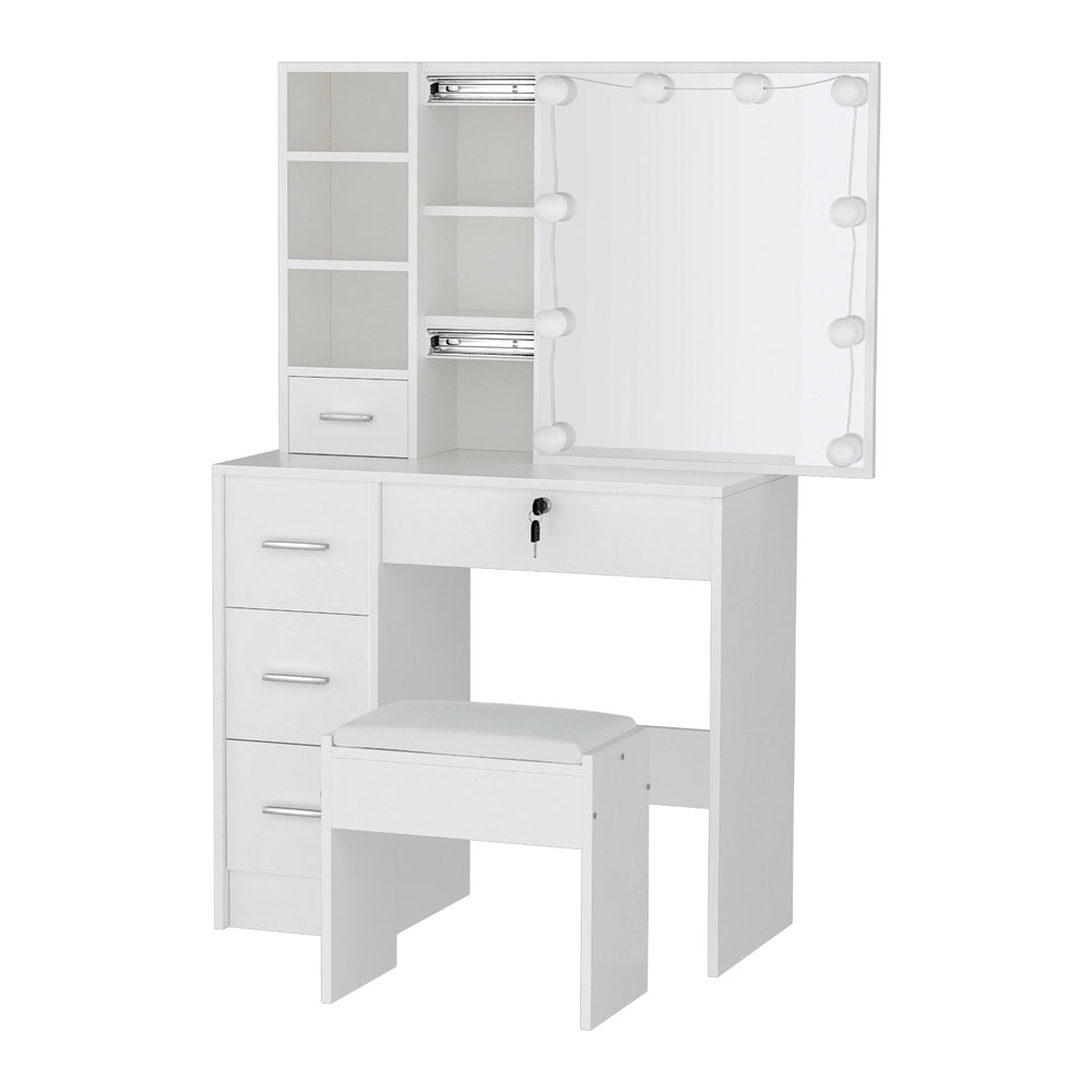 Callan Dressing Table Set – White – LED