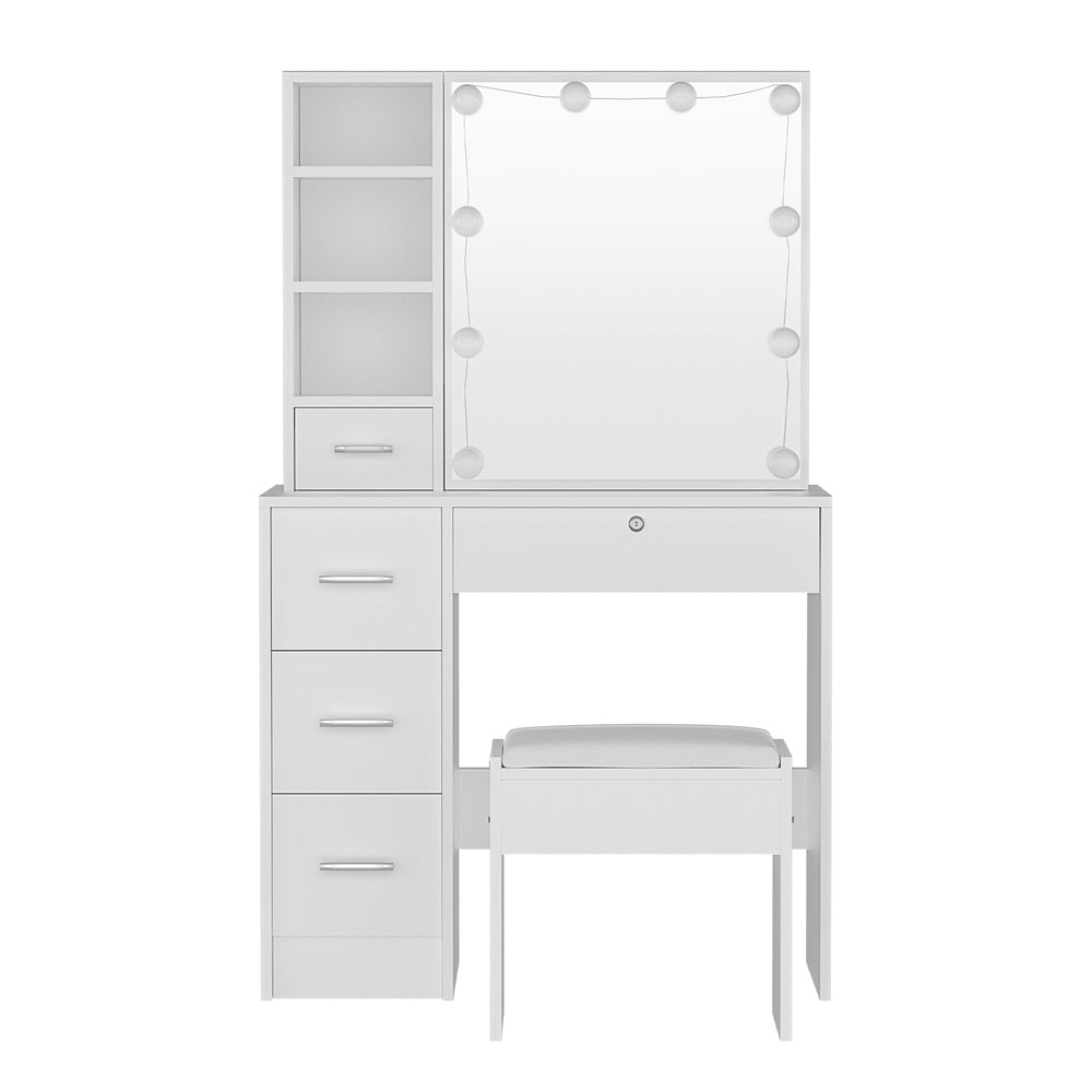 Callan Dressing Table Set – White – LED