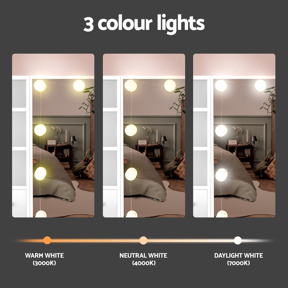 Callan Dressing Table Set – White – LED