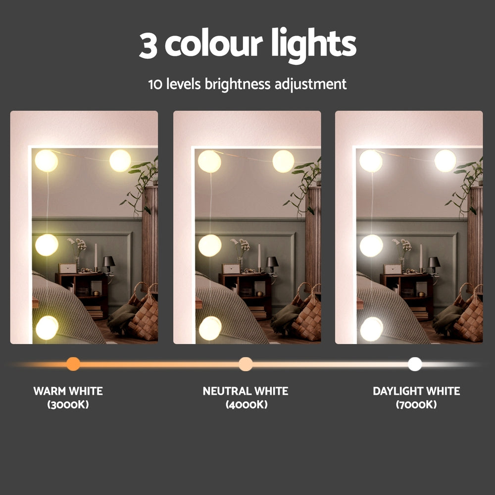 Radiance LED Dressing Table Set – White – 10 LED Bulbs
