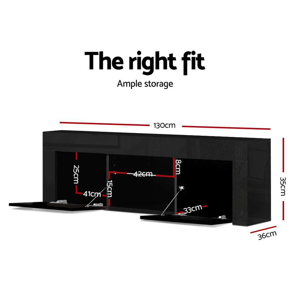 Angus LED Entertainment Unit – Black – 130 cm