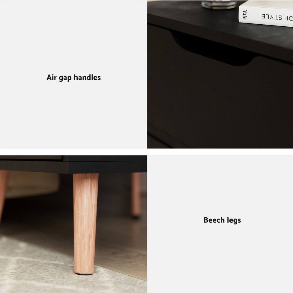 Boden Bedside Table – Black – 2 Drawers
