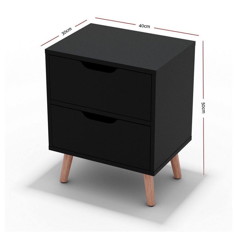 Boden Bedside Tables – Black – Set of 2