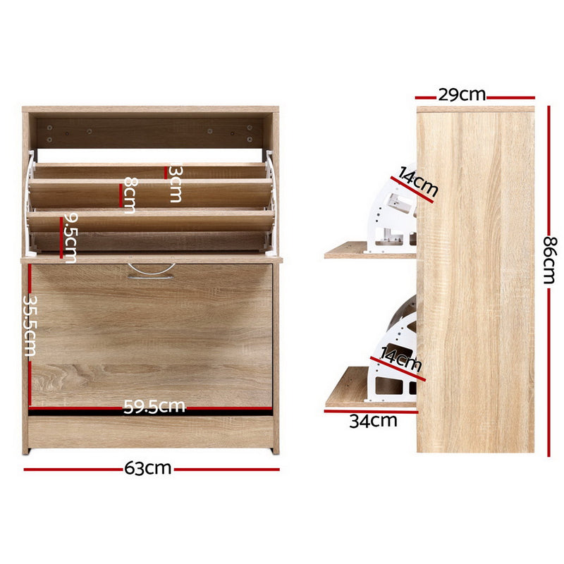 Shoe Cabinet Storage - Oak