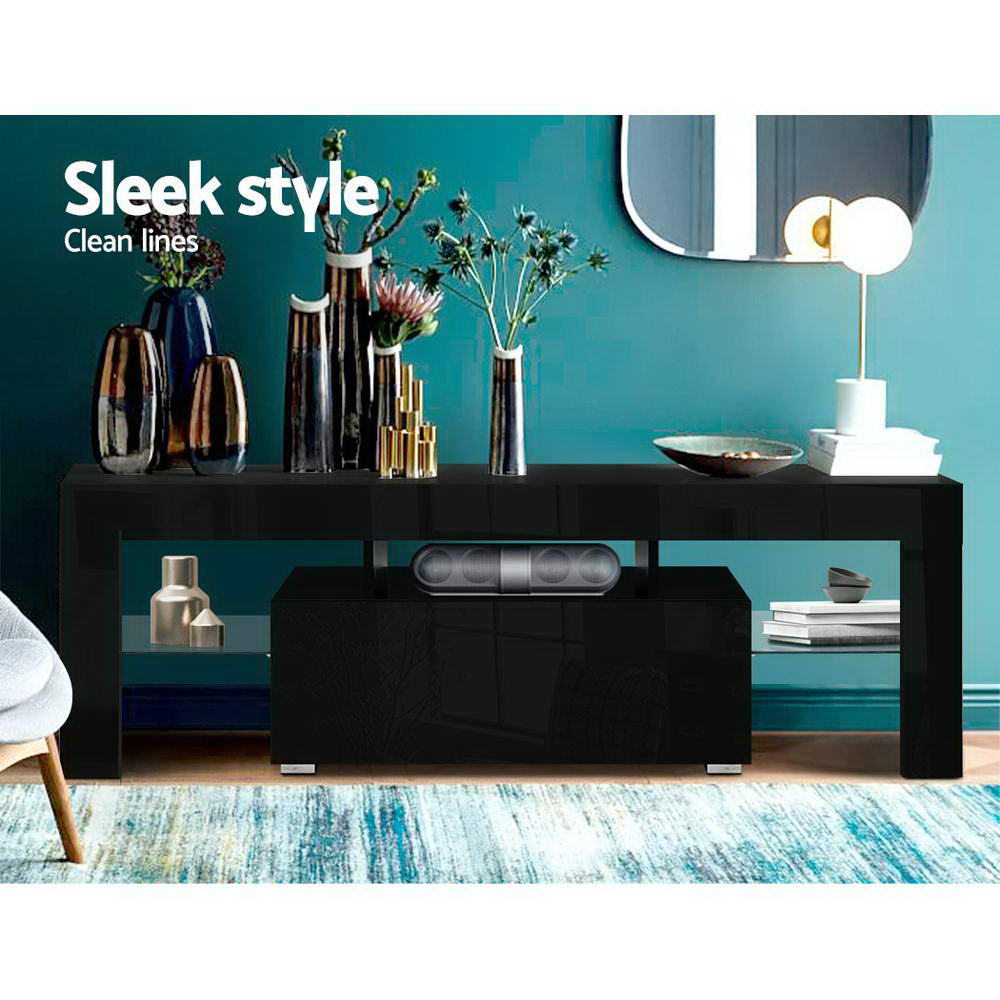 Alderon LED TV Cabinet – Black – 130 cm