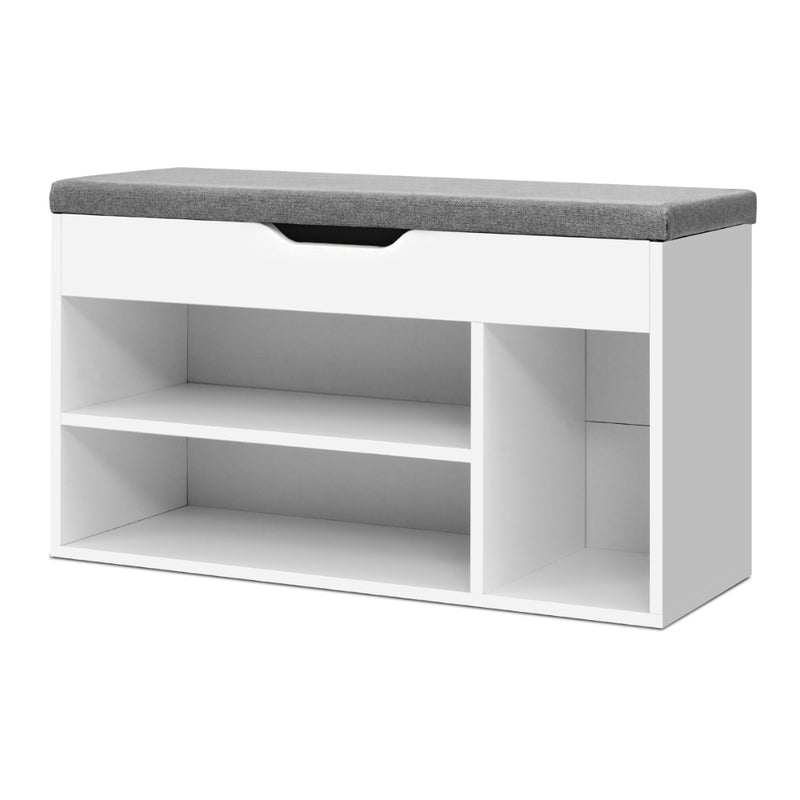White Shoe Rack Bench Cabinet – Allen Style