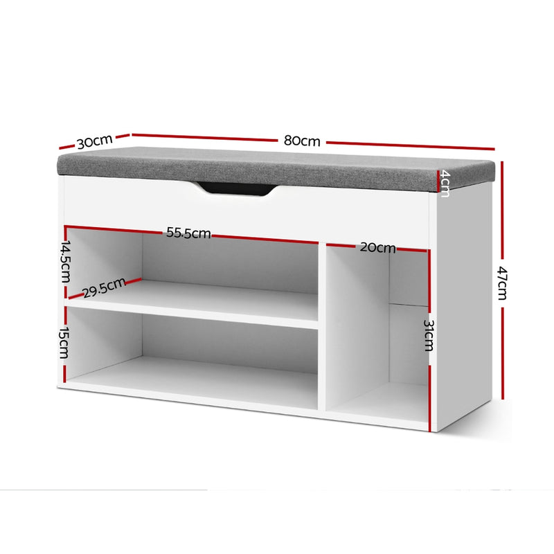 White Shoe Rack Bench Cabinet – Allen Style