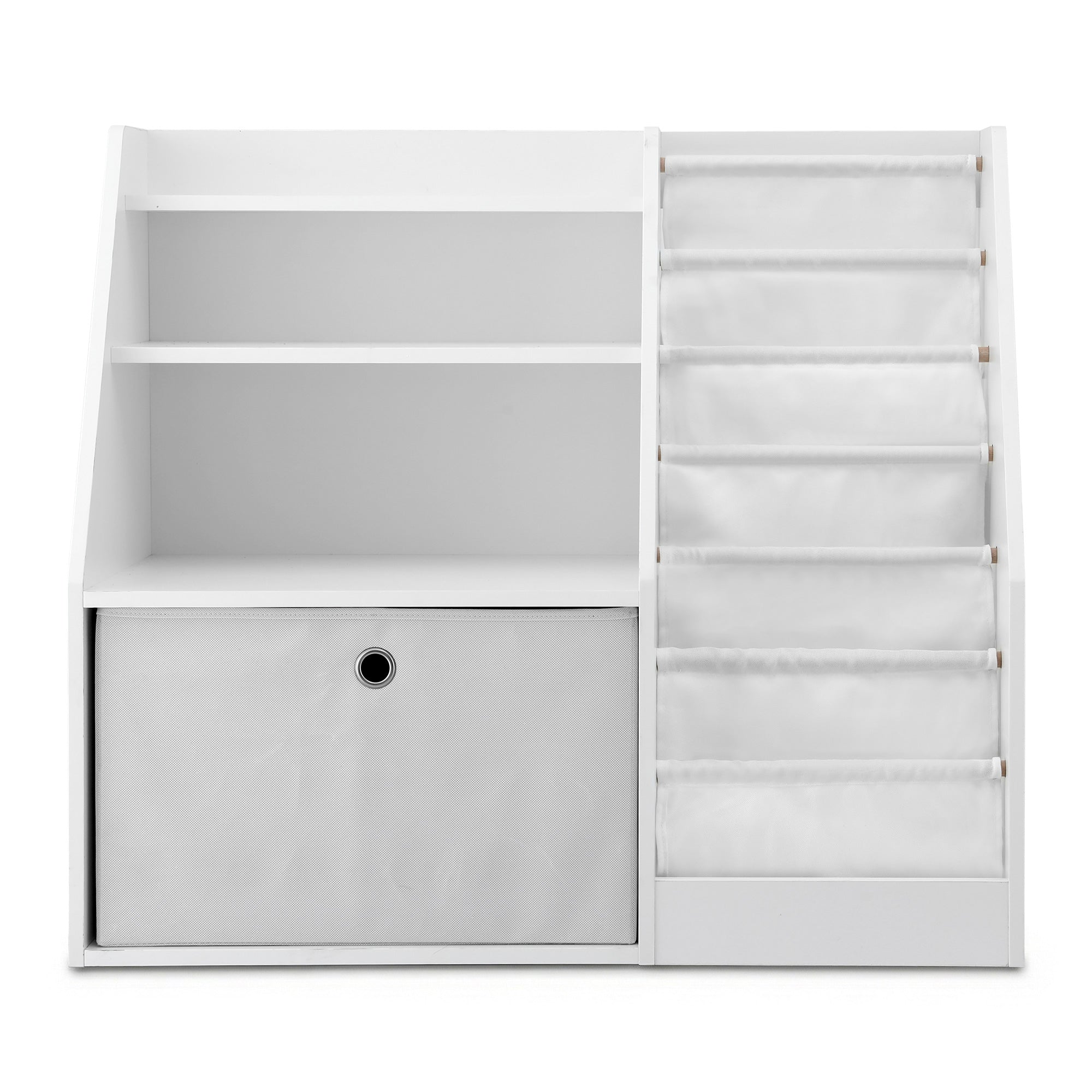 Poppy Kids Bookshelf with Storage – White