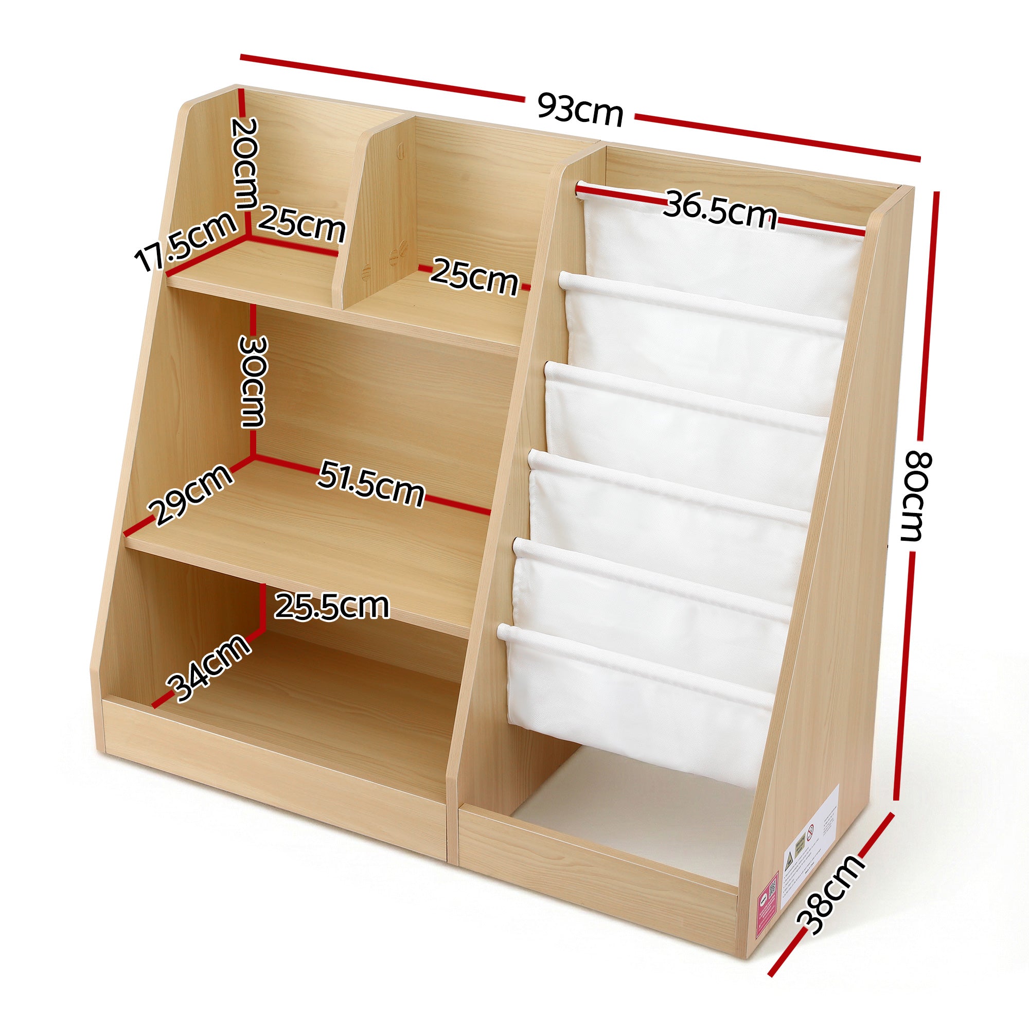 Hazel Kids Bookshelf with Storage – Wood