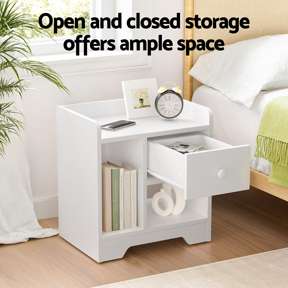 Element Bedside Table – White – 42 cm