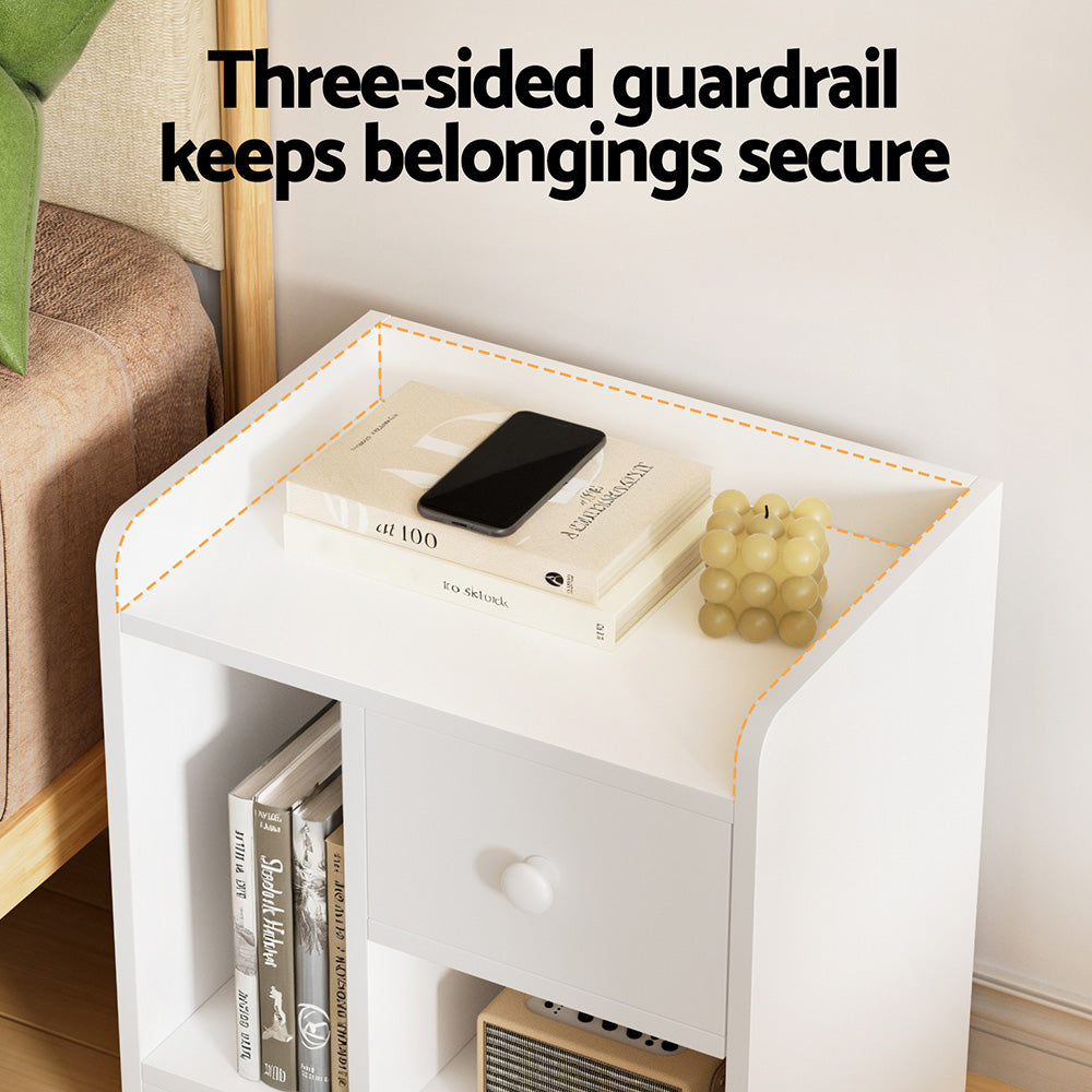 Element Bedside Table – White – 42 cm