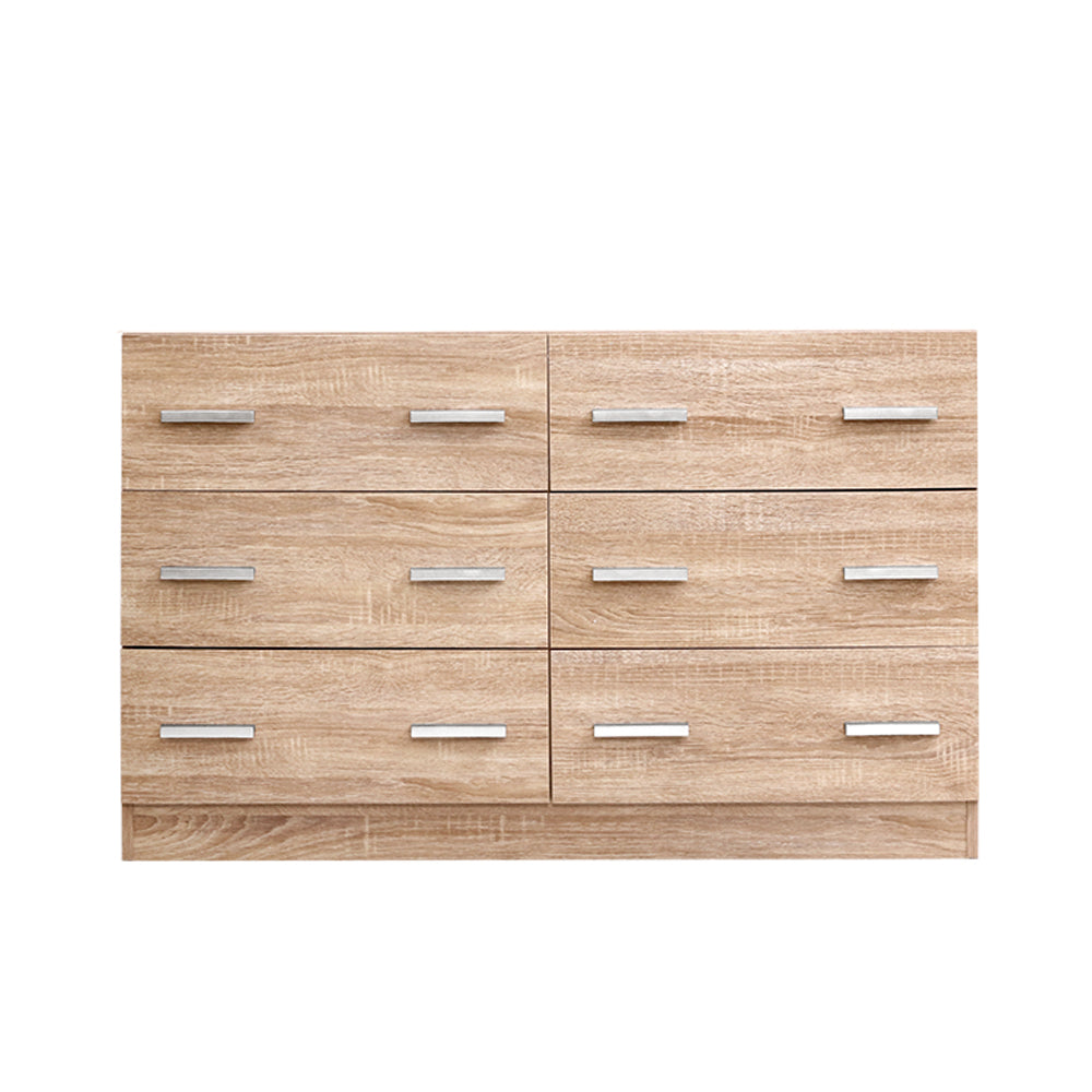 Marston 6-Drawer Chest – Oak – 110 cm