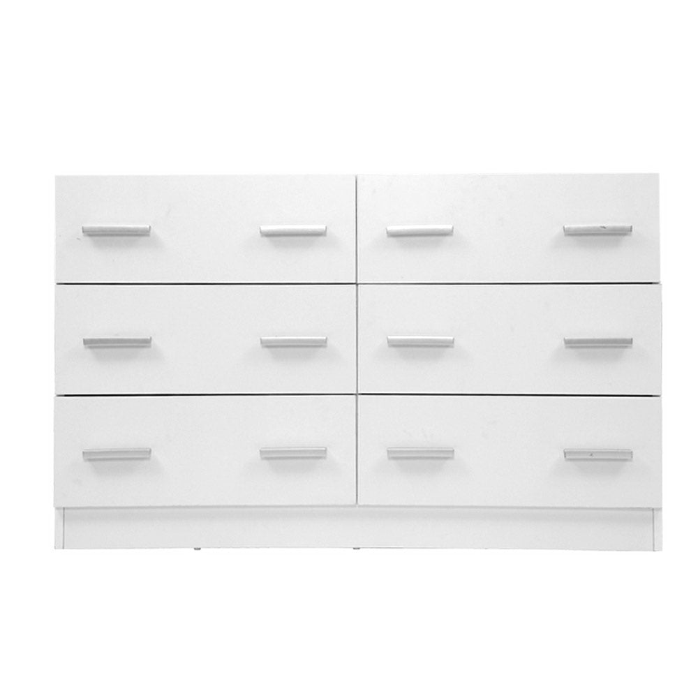 Veda 6 Drawer Lowboy – White – 110 cm