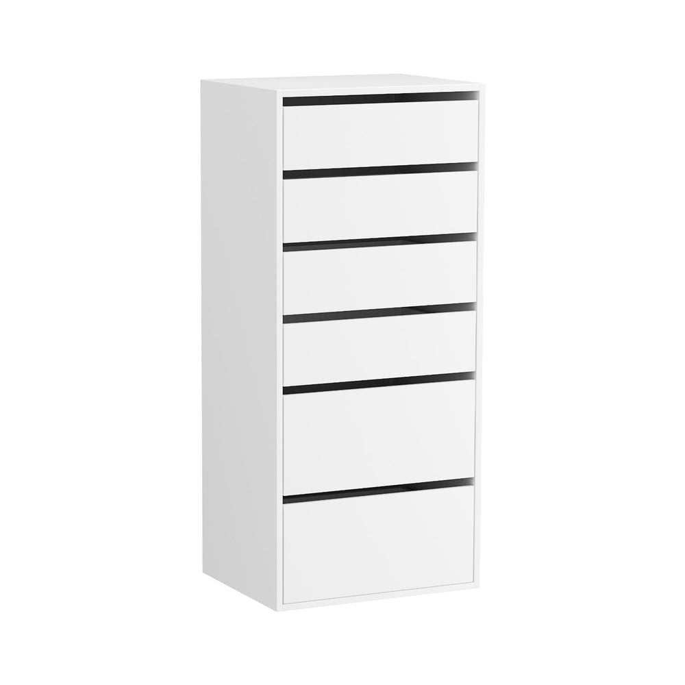 Nova 6 Chest of Drawers Dresser Tallboy White