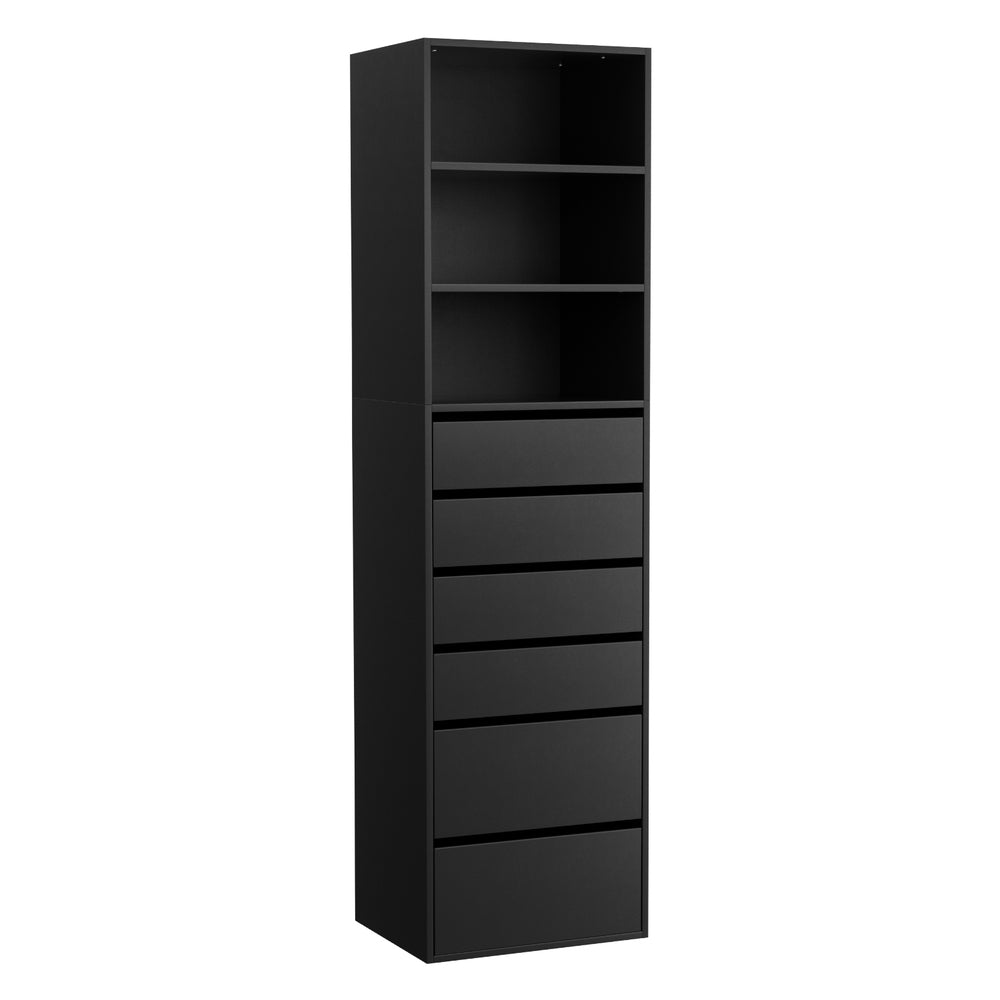 Nova 6 Chest of Drawers Tallboy Cabinet Black