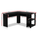 L-Shape Computer Desk - Black