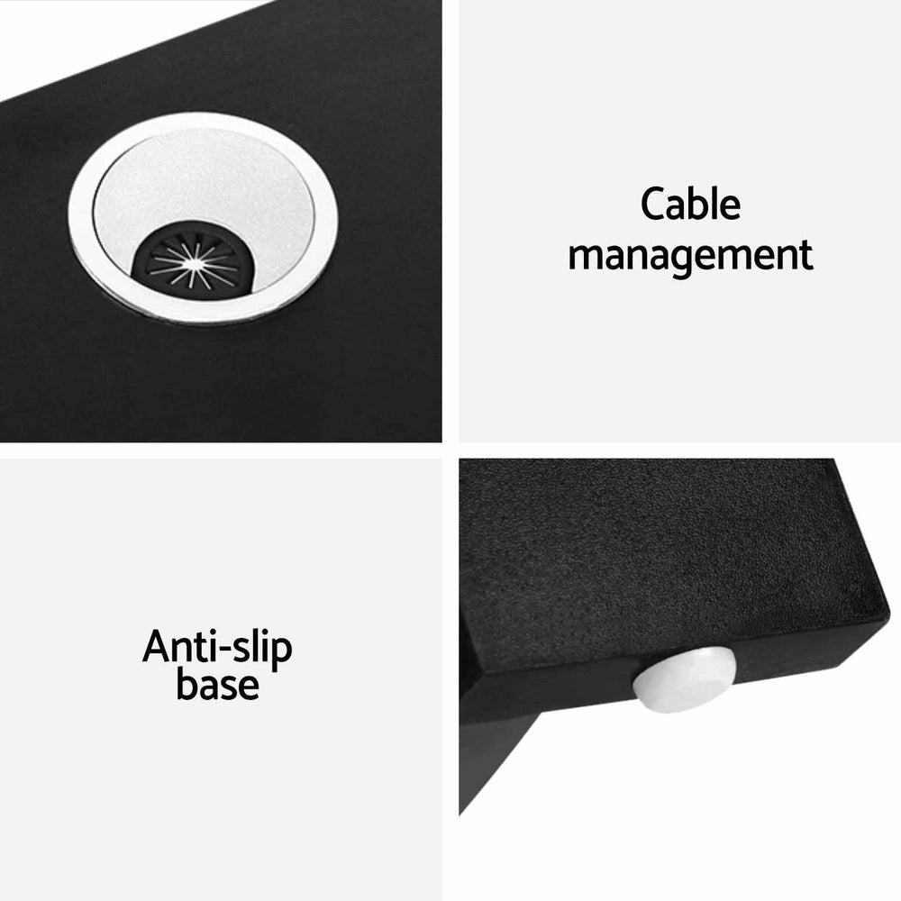 Apex L-Shape Computer Desk – Black – Large