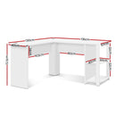 L-Shape Computer Desk with shelfing - White