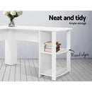 L-Shape Computer Desk with shelfing - White