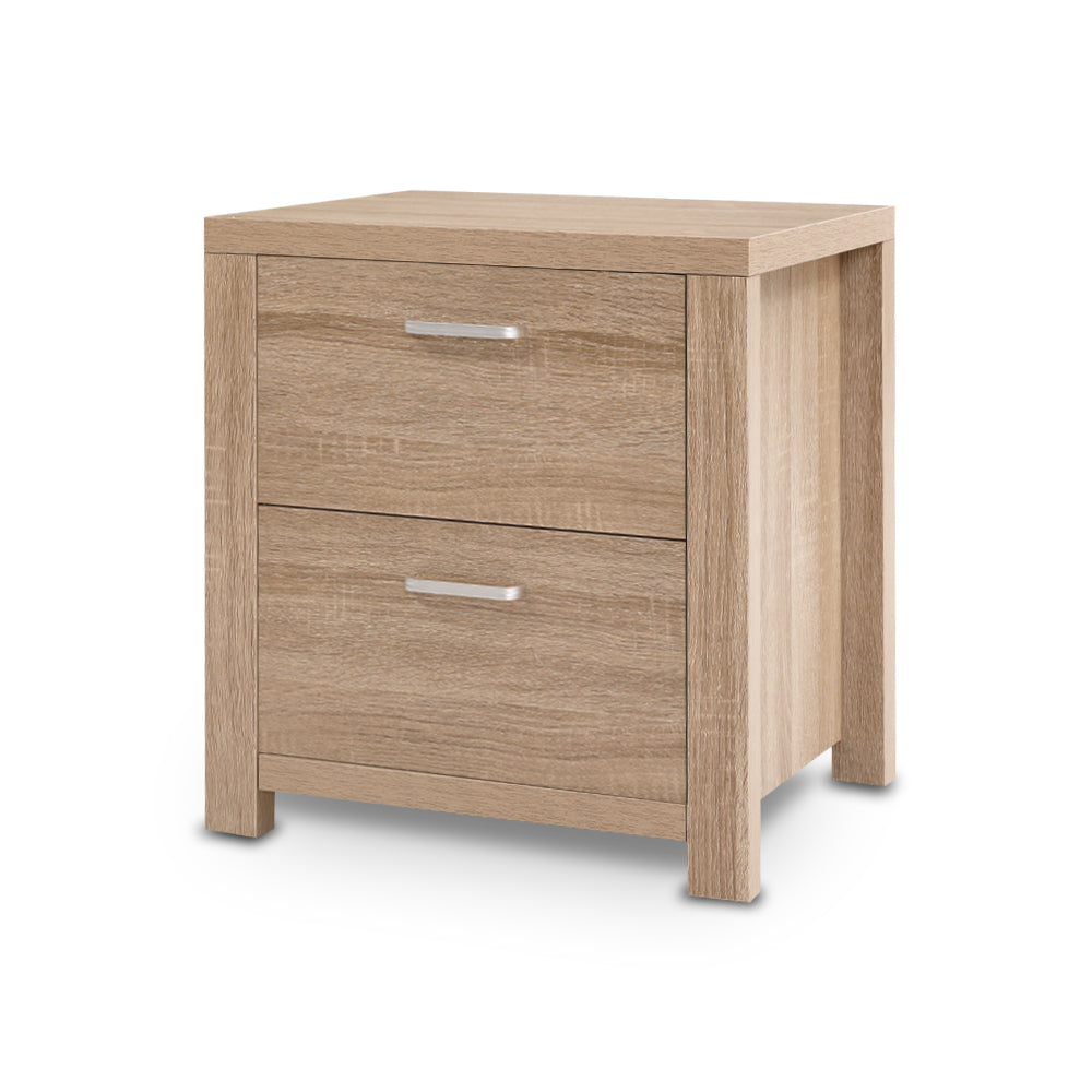 Harden Bedside Table – Beige – 2 Drawers