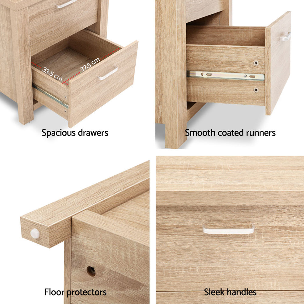 Atlas Bedside Tables – Pine – Set of 2