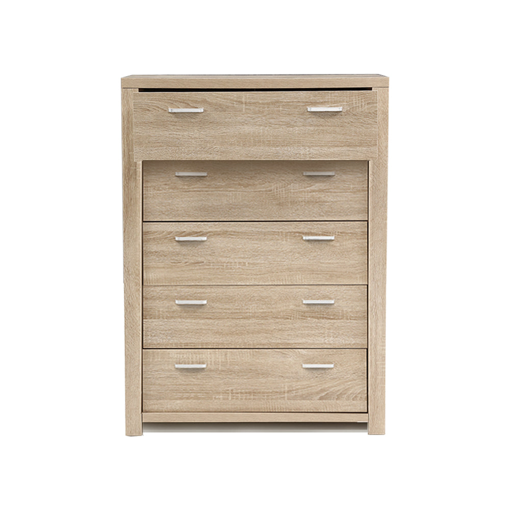 Maxi 5-Drawer Tallboy – Pine – 80 cm