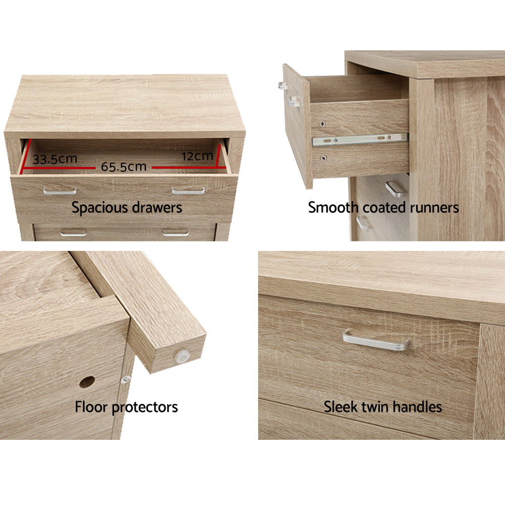 Maxi 5-Drawer Tallboy – Pine – 80 cm