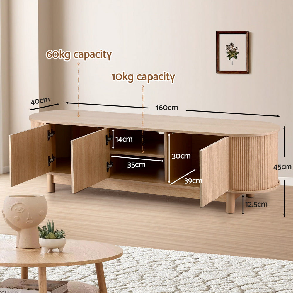 Nova TV Unit Entertainment Storage Cabinet – Pine – 160 cm