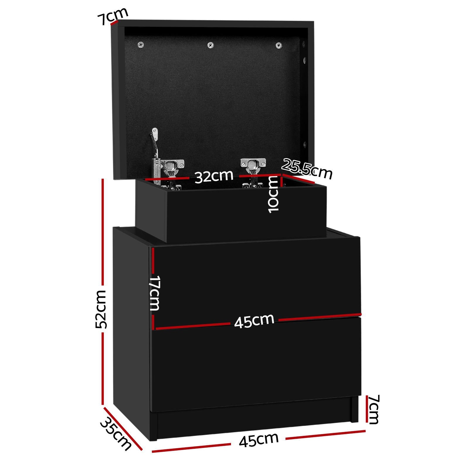 Linden Bedside Tables – Black – Set of 2