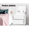 2 Drawers Lift-up Storage Bedside Table - White