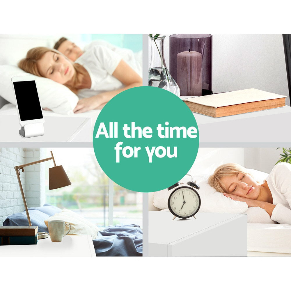 Serano Lift-Top Storage Bedside Table – White – 45 cm